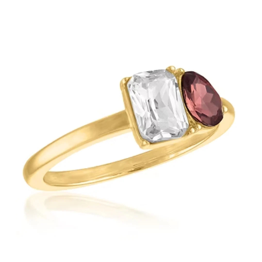 Burgundy Duo-Stone Ring