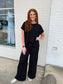 Relaxed Rib Top & Pant Set - Black