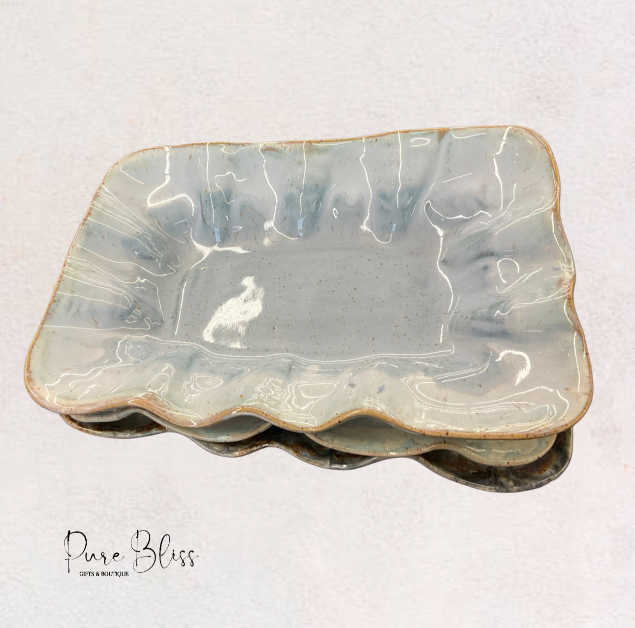 Wisteria Ruffled Rectangle Dish
