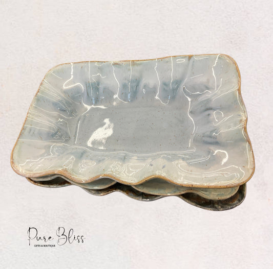 Wisteria Ruffled Rectangle Dish