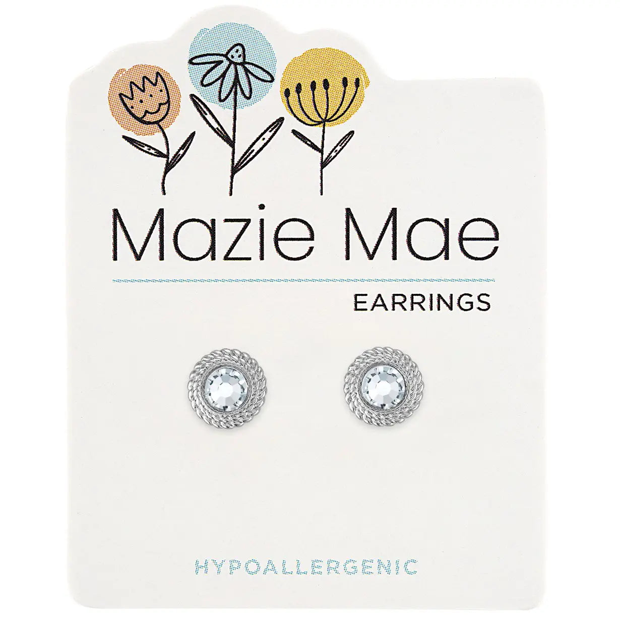 Silver Braided Stud Earring