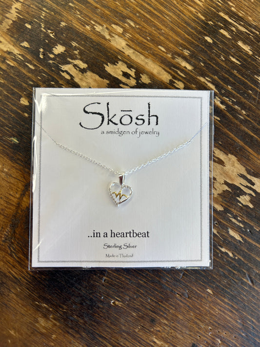 Two Toned Heart With Heartbeat