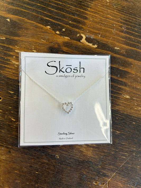Diamond Heart Outline Necklace