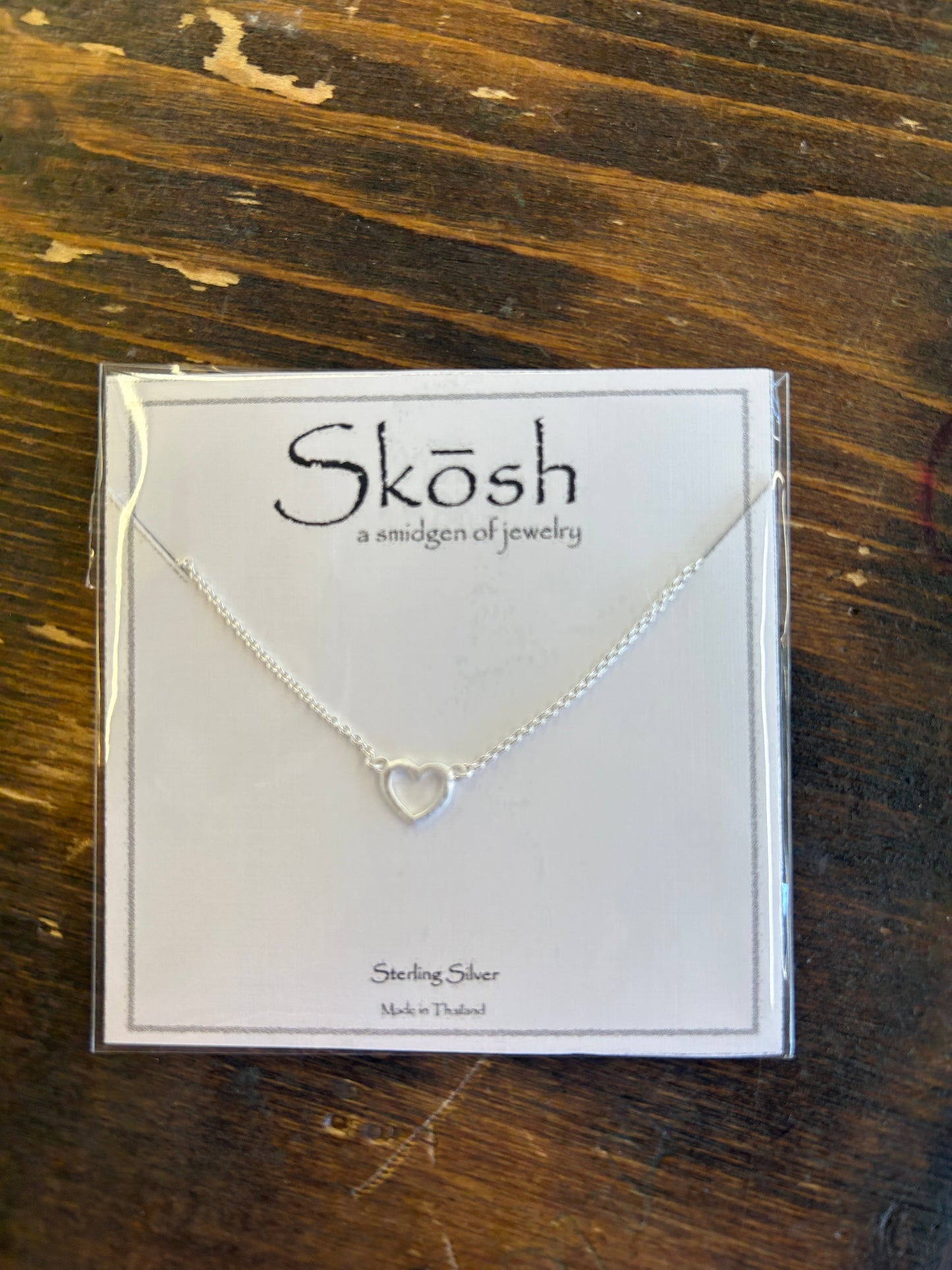 Matte Silver Heart Necklace