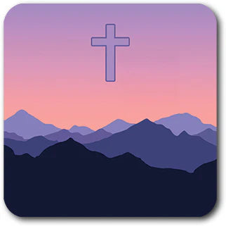 Tap to Pray - Vinyl Sticker - Mountain Horizon + Cross