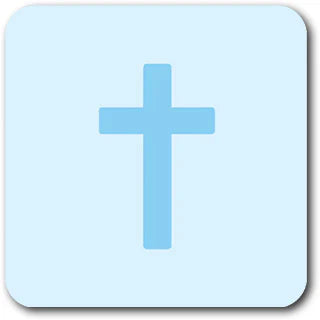Tap to Pray - Vinyl Sticker - Sky  + Blue Cross