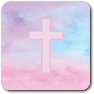 Tap to Pray - Vinyl Sticker - Cotton Candy + Cross