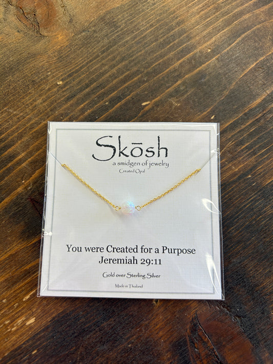 White Opal Ball Necklace