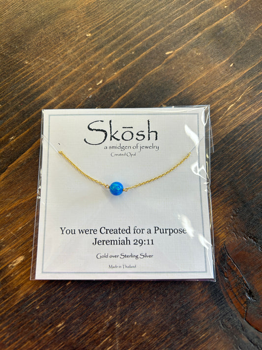 Royal Blue Opal Ball Necklace