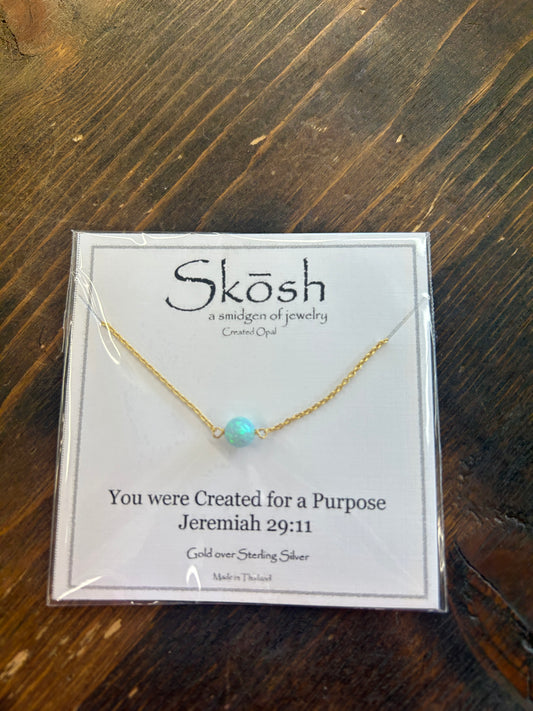 Teal Opal Ball Necklace