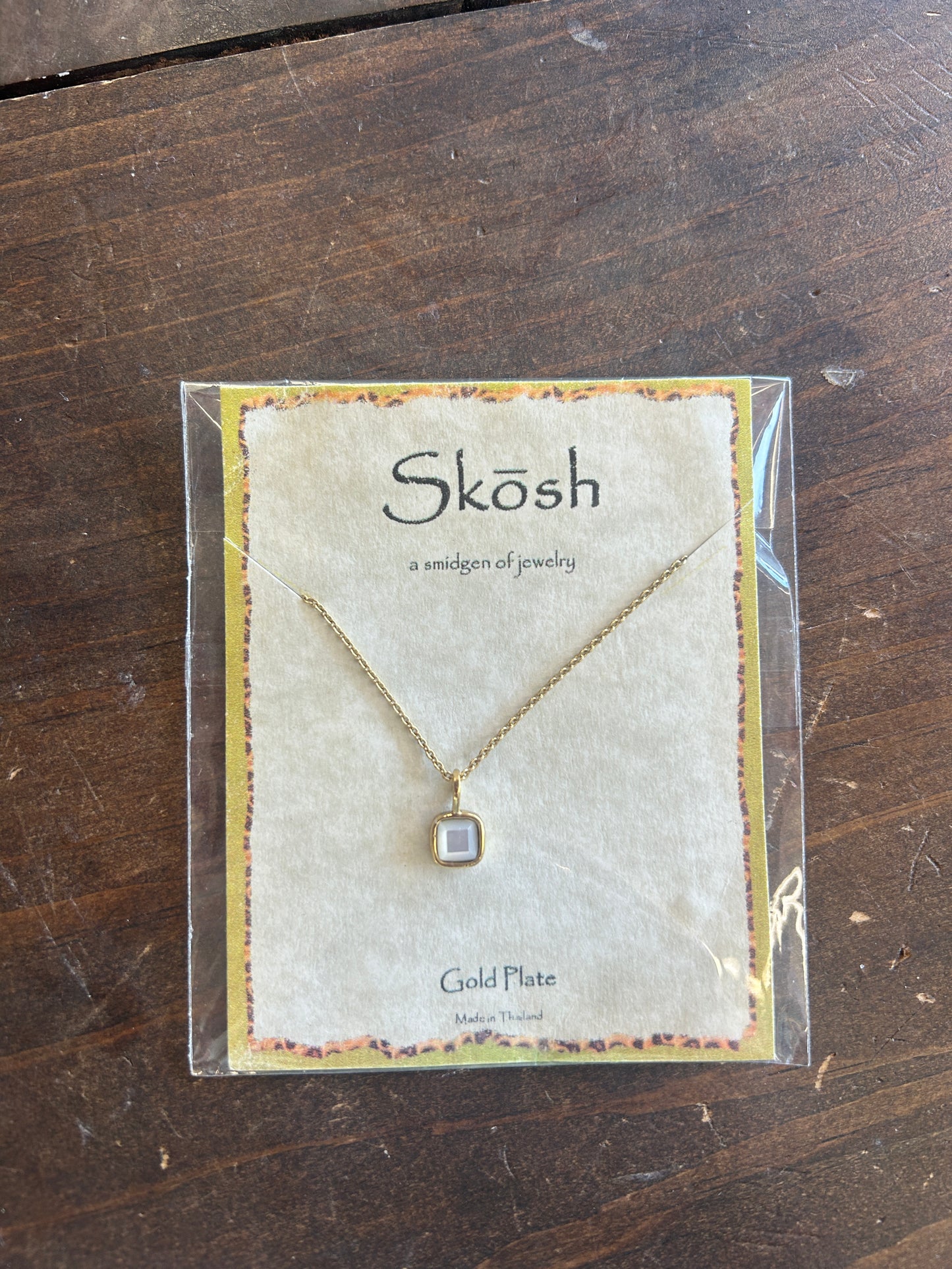 Squared White Stone Necklace
