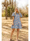 Floral Print Denim Dress