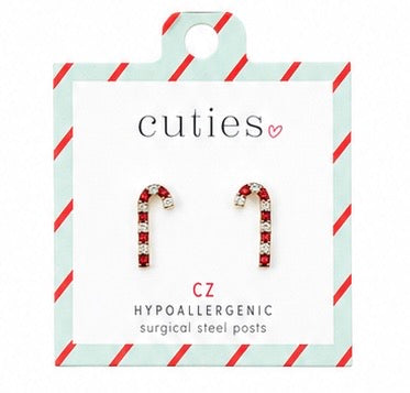 Crystal Candy Cane Earrings