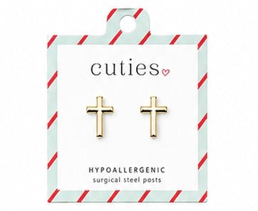Classic Gold Cross Earrings
