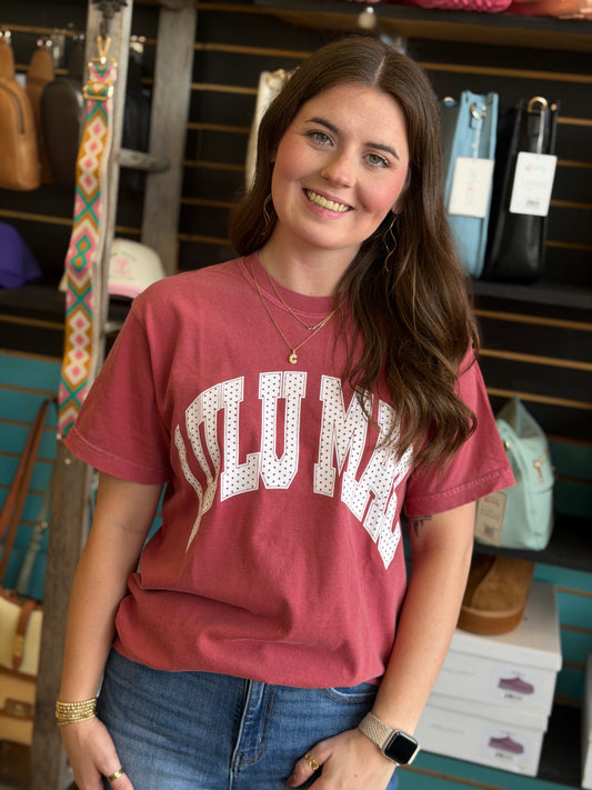 Adult Lulu Mac Crimson + Polka Dot Tee