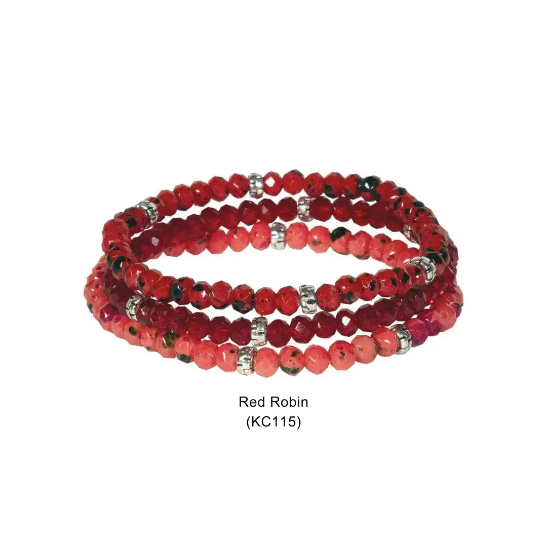 Kids Mini Crystal Stretch Bracelet Set - Red Robin
