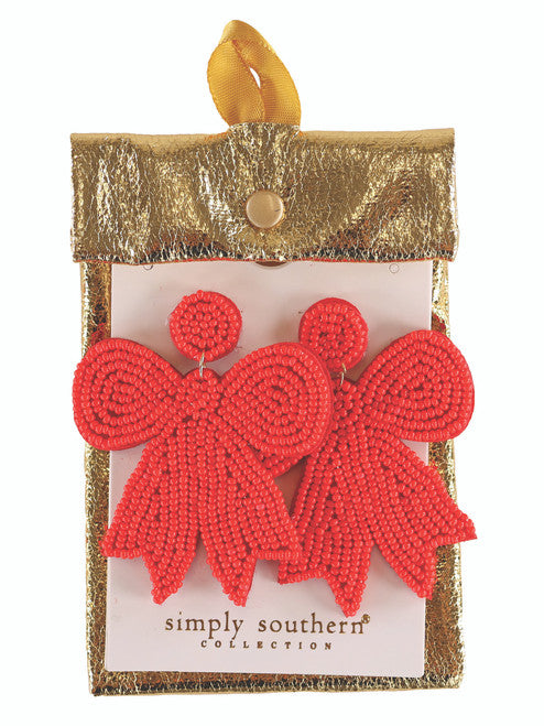 Red Bow Earrings