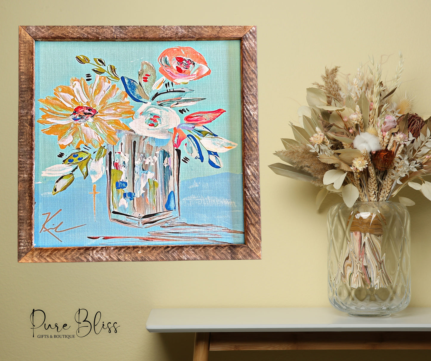 Blue Floral Painting 24x24