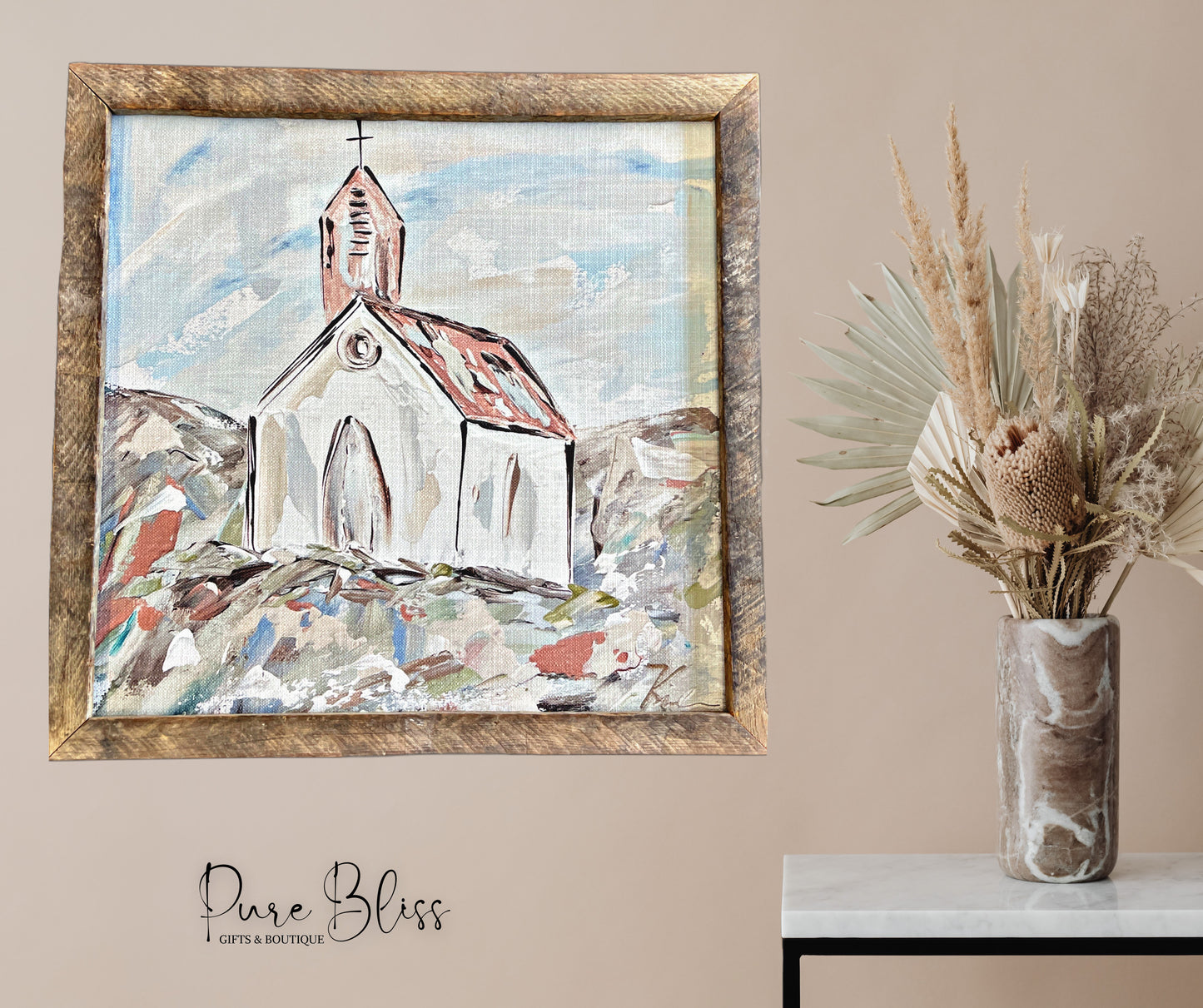 Rustic Church Painting 24x24