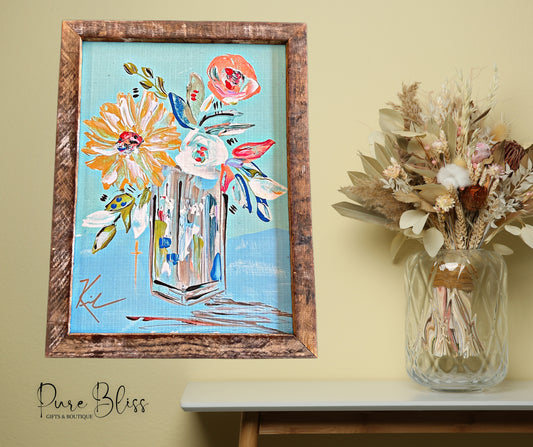 Blue Floral Painting 18x24