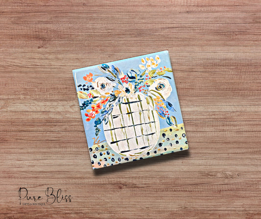 Blue Floral Vase Coaster