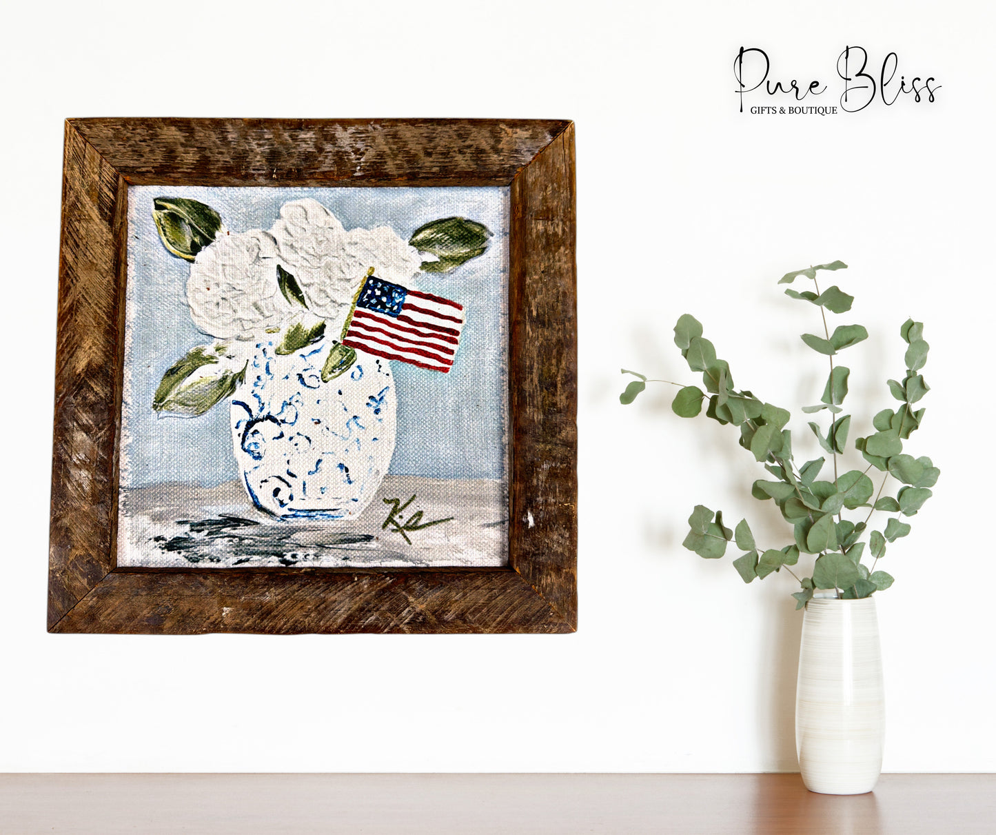 Red White & Bloom Painting 12x12