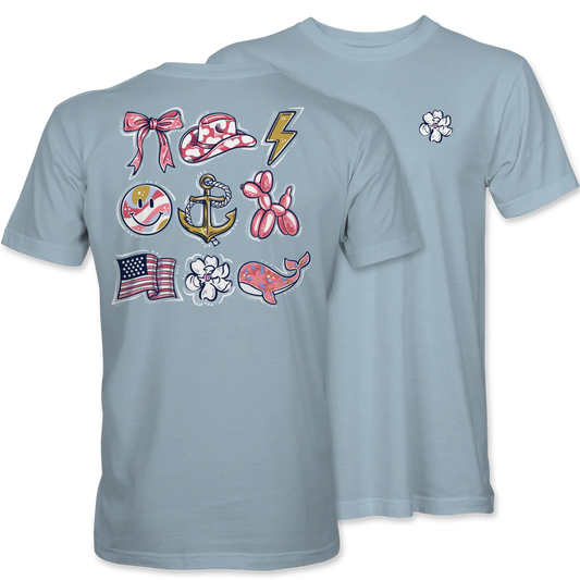 Preppy Icons - Light Blue Tee