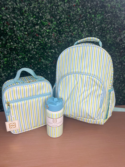 Mary Square Boy Backpack, Lunchbox, and Stainless Bottle Set