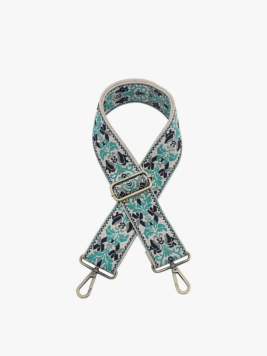 Boho Vine - Green/Navy/Teal Guitar Strap