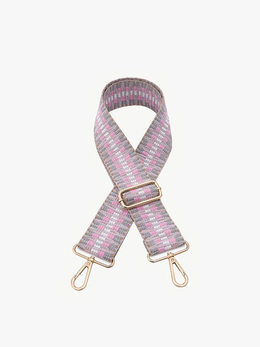 Aztec - Grey/Pink Guitar Strap