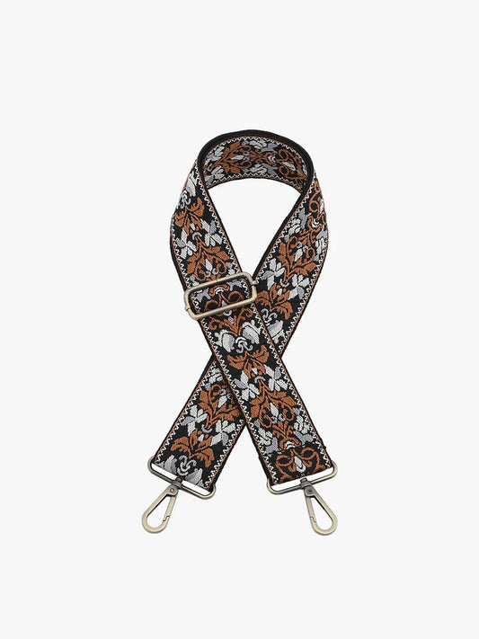Boho Vine - Black/Camel/Grey Guitar Strap
