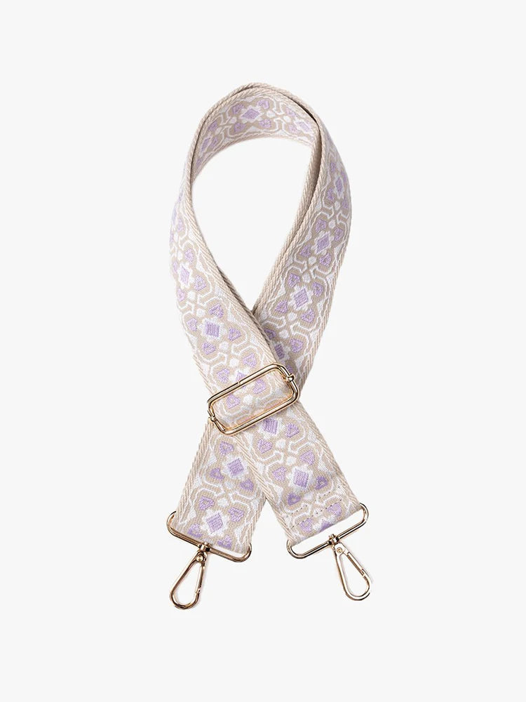 Clover - Purple/White Guitar Strap