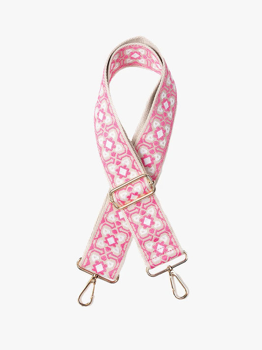 Clover - Pink/White Guitar Strap