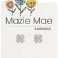 Silver Split Pave Stud Earrings	`
