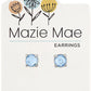 Silver Light Sapphire Solitaire Stud Earrings