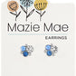 Silver Air Blue Opal Cluster Stud Earrings