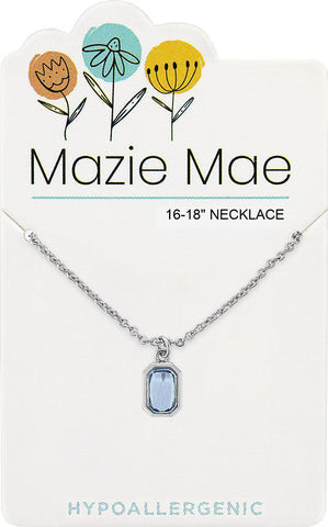Silver Light Sapphire Radiant Necklace