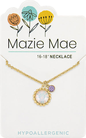Gold Beaded White Opal Necklace