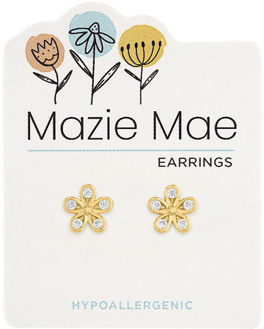 Gold Flower Stud Earrings