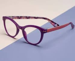 Daphne - Purple/Coral Check Peepers