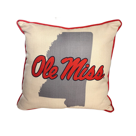 Ole Miss State Grey State Pillow
