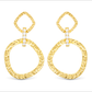 Gold/White CZ Sydney Polished Hammered Drop Link