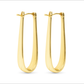 Gold Lilly Polished Elongated Hoop