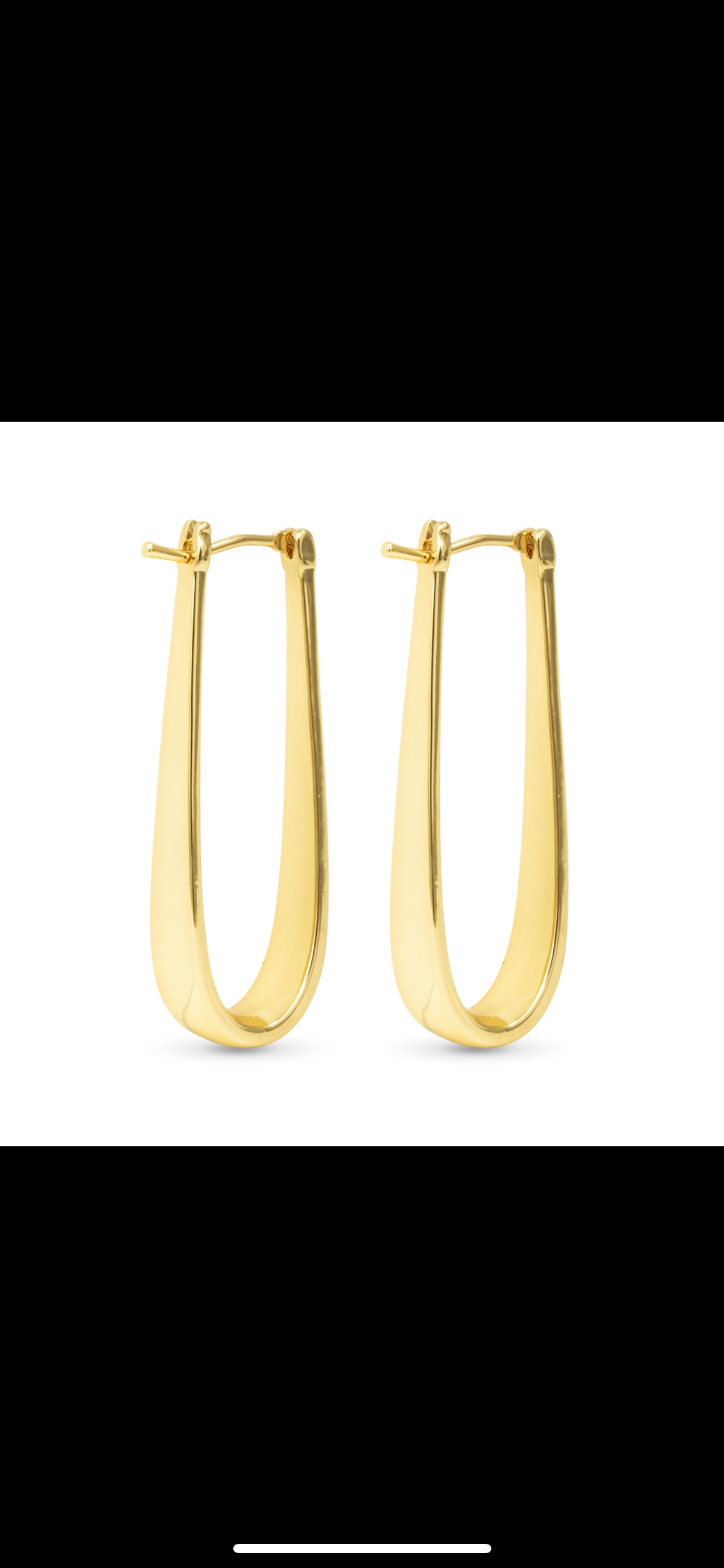 Gold Lilly Polished Elongated Hoop