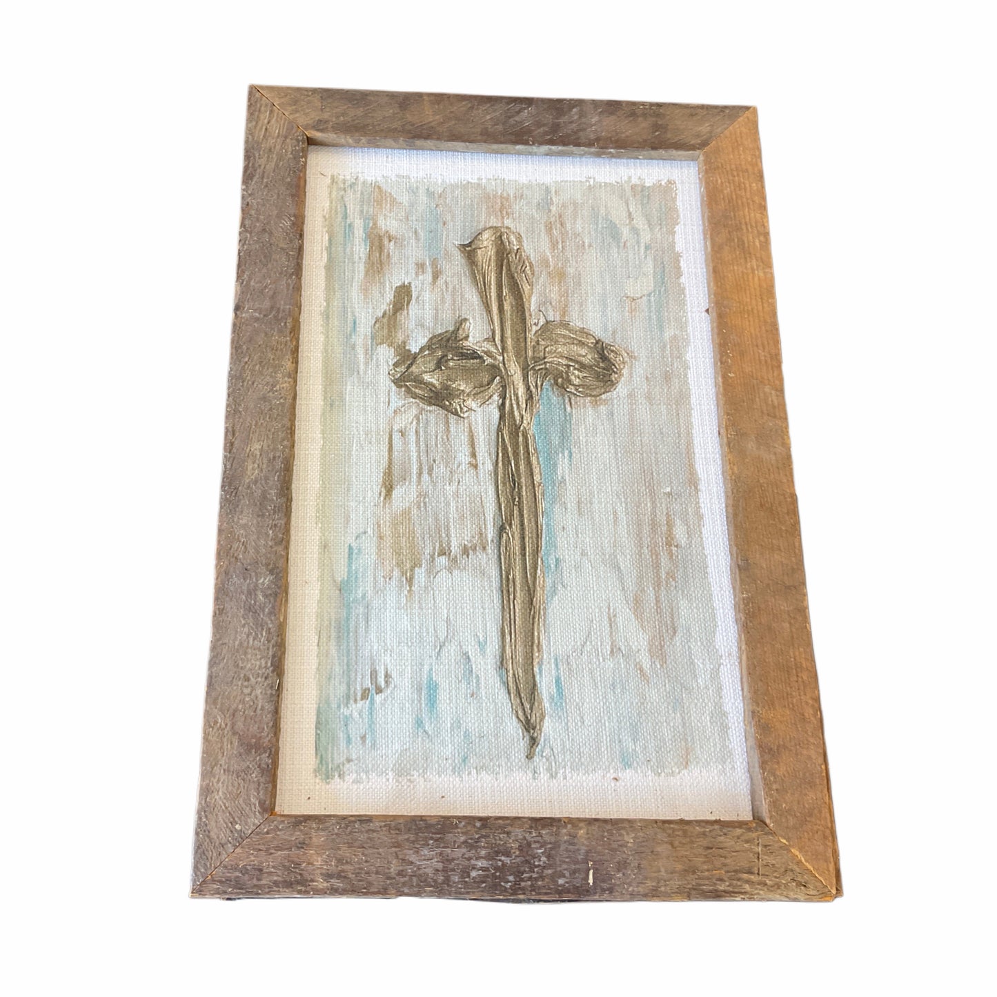 Gold Blue Hues Cross Painting