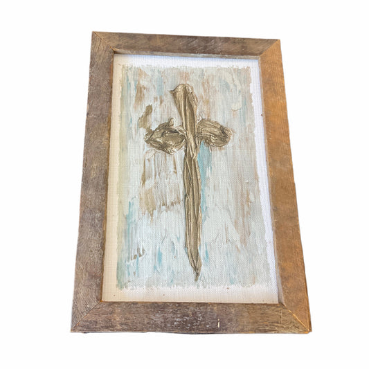 Gold Blue Hues Cross Painting