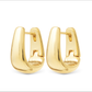 Gold Edna Polished Elongated Huggie