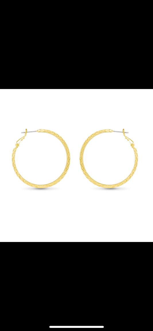 Gold Leilani Polished Braided Large Hoop
