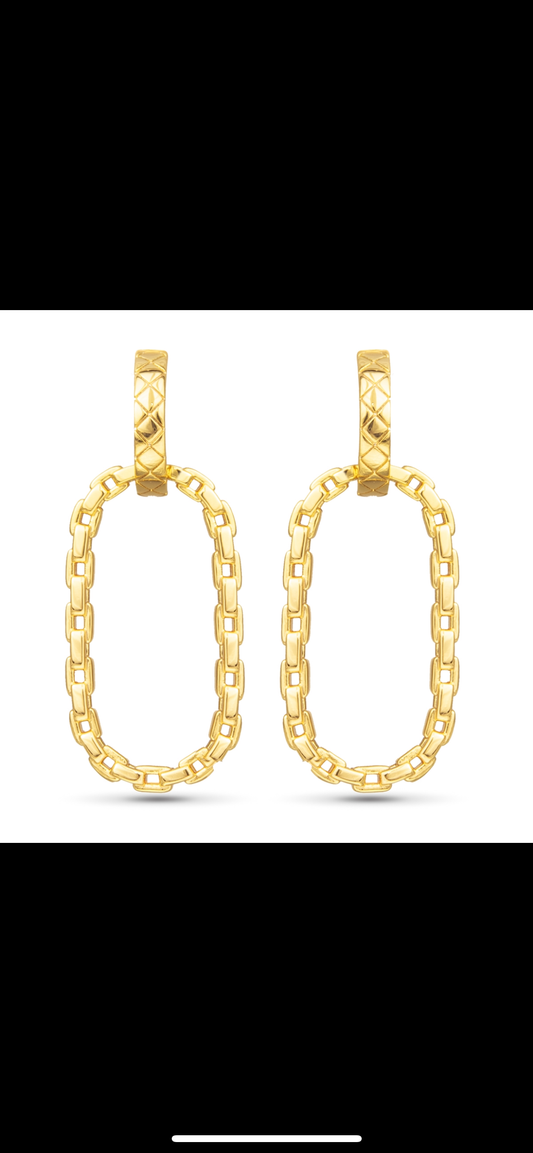 Gold - Chiara Polished Chain Link Drop