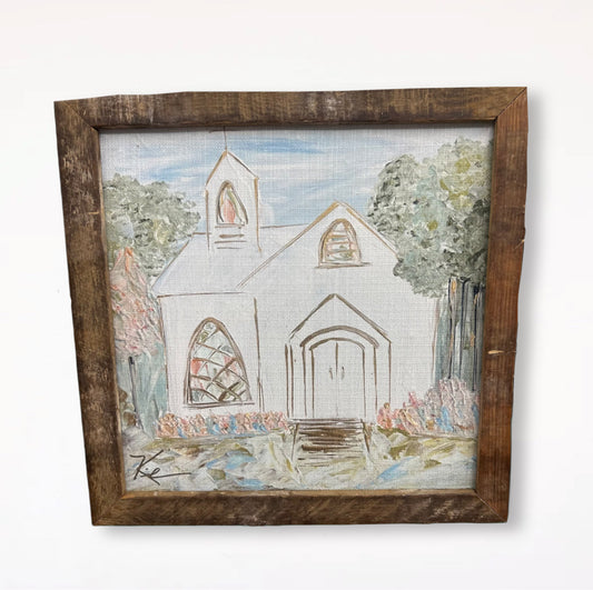 Pastel Church Painting